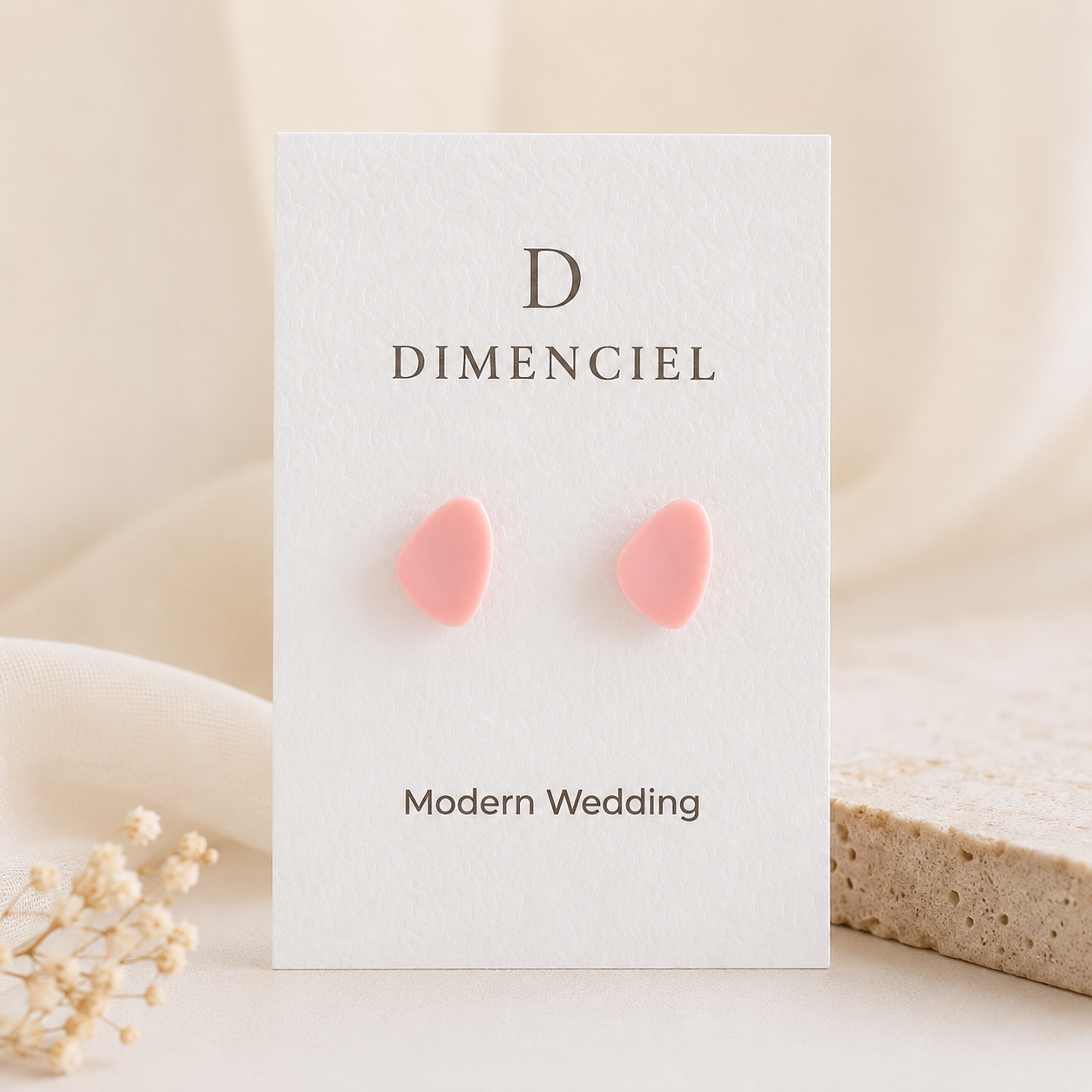 The Micro Pebble Trio in Modern Wedding | Pebble Stud Set