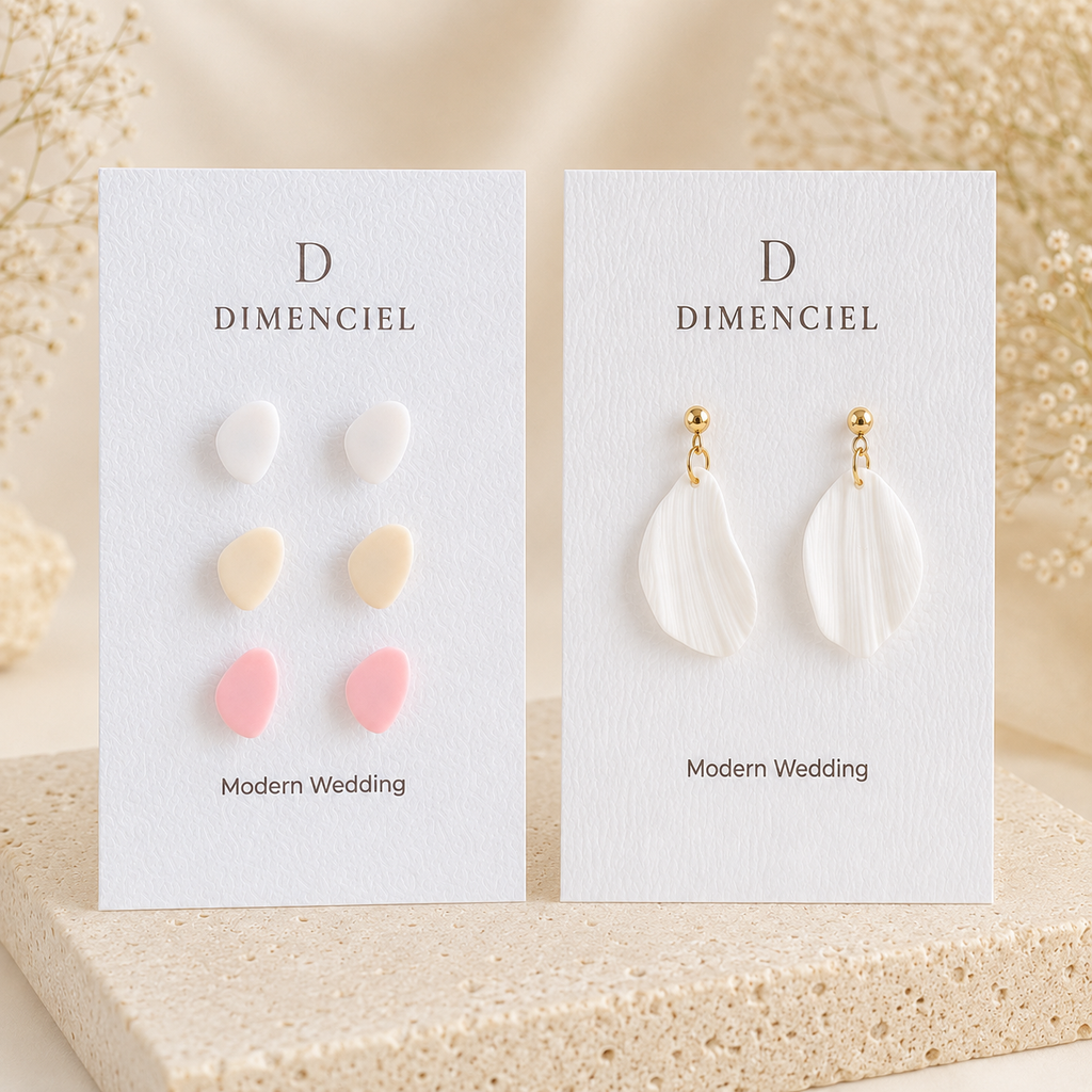 The Pebble & Petal Edit in Modern Wedding | Bundle — Pebble Studs Set & Petal Drop Earrings