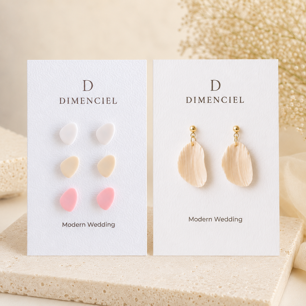 The Pebble & Petal Edit in Modern Wedding | Bundle — Pebble Studs Set & Petal Drop Earrings