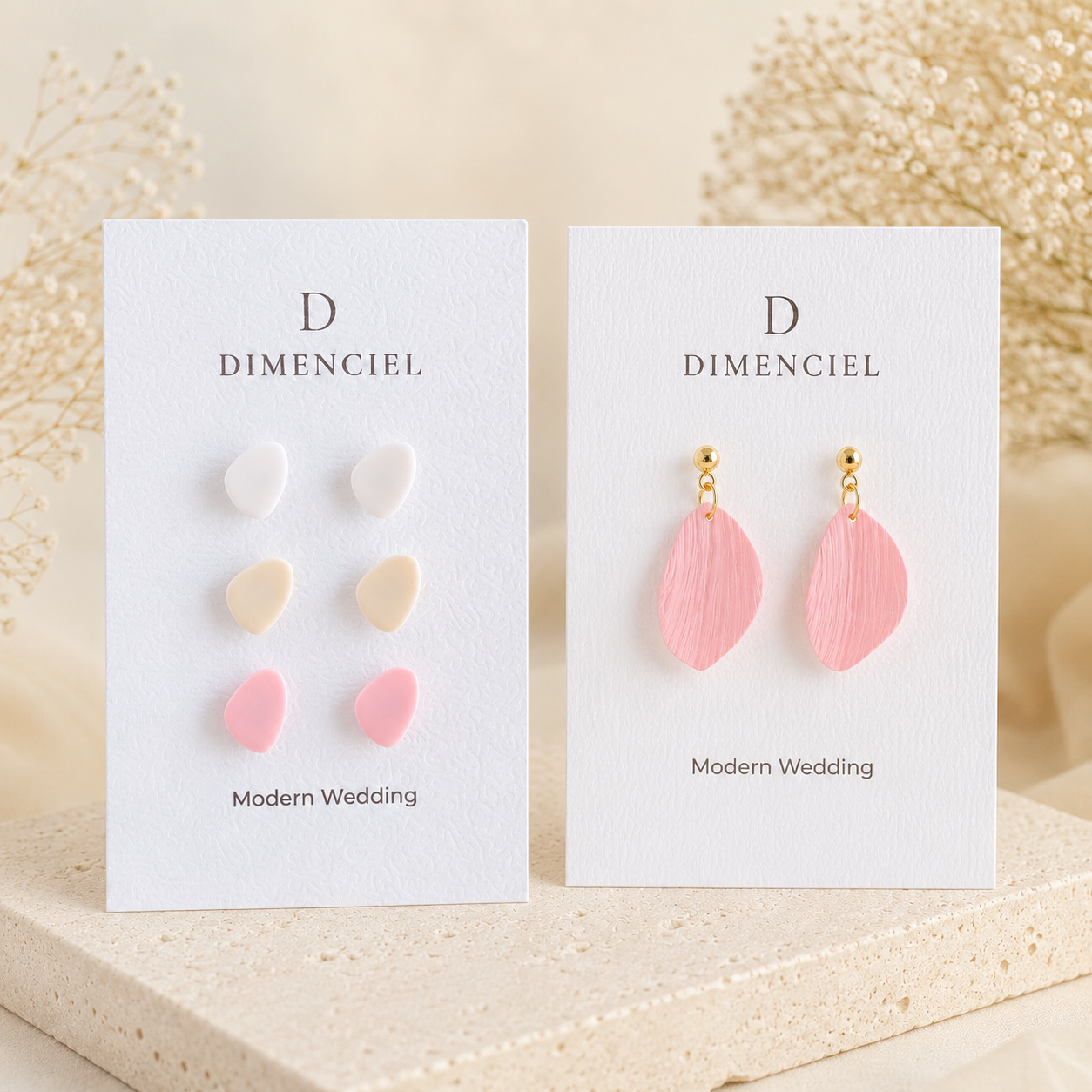 The Pebble & Petal Edit in Modern Wedding | Bundle — Pebble Studs Set & Petal Drop Earrings