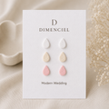 Modern Wedding Teardrop Ear Studs Set