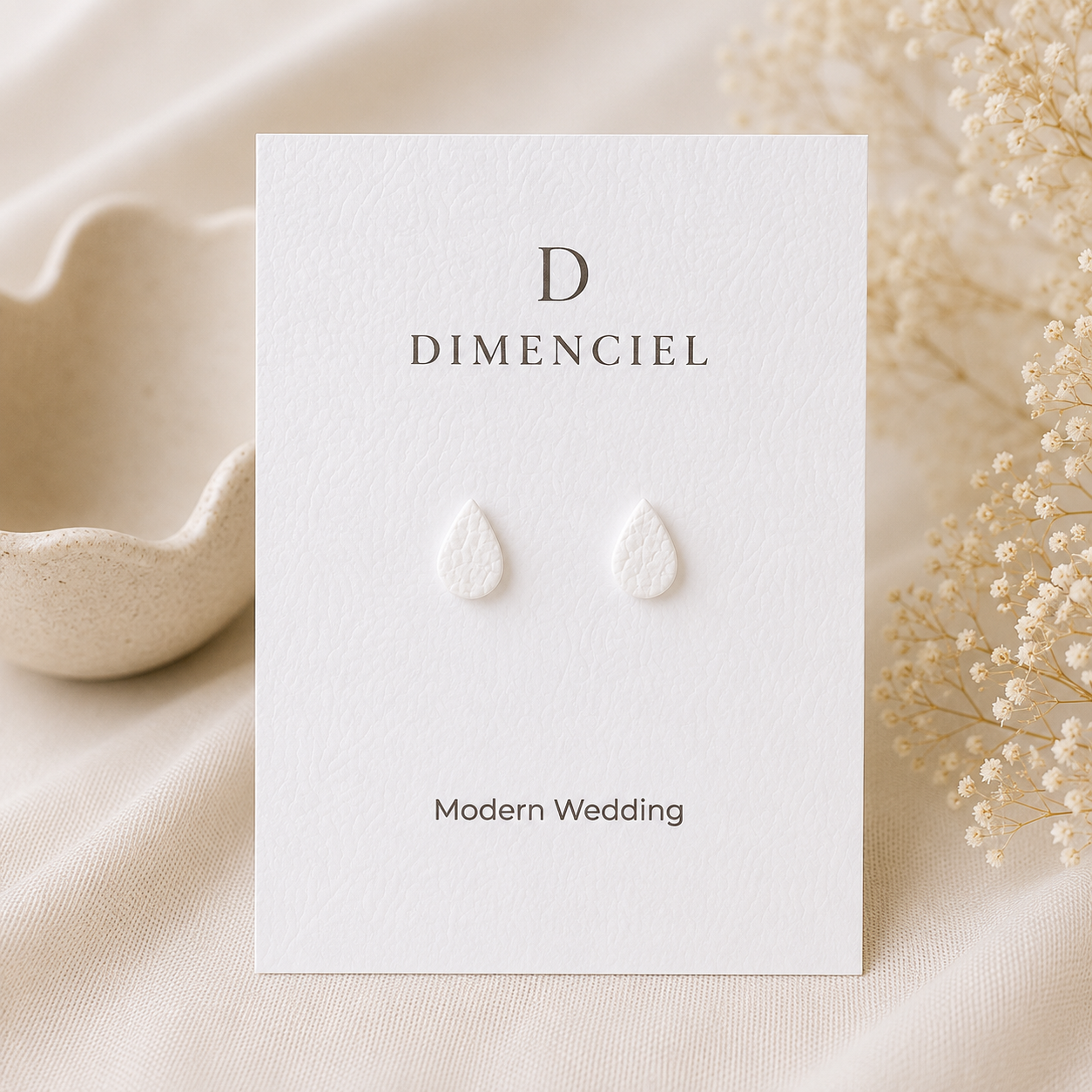 Modern Wedding Teardrop Ear Studs Set