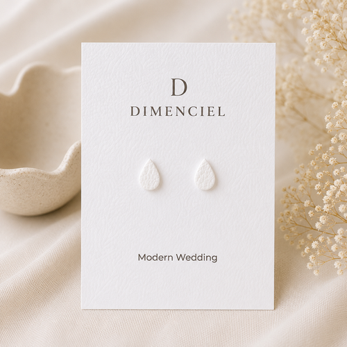 Modern Wedding Teardrop Ear Studs Set