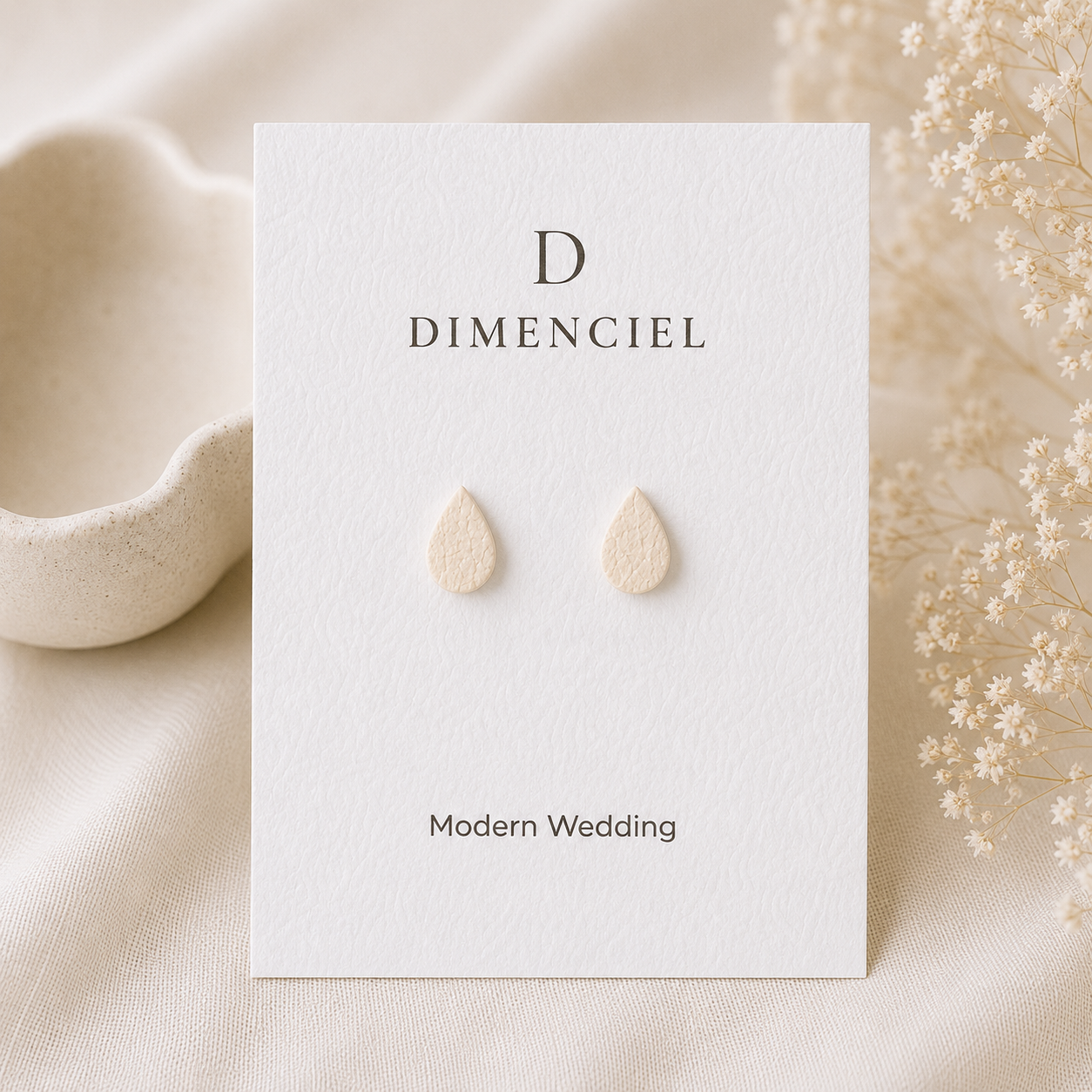 Modern Wedding Teardrop Ear Studs Set