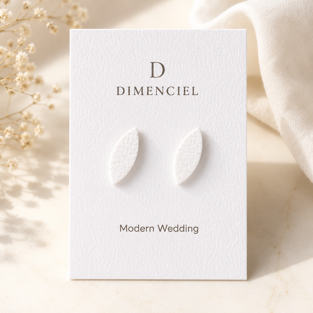 Modern Wedding Leaf Ear Studs Set