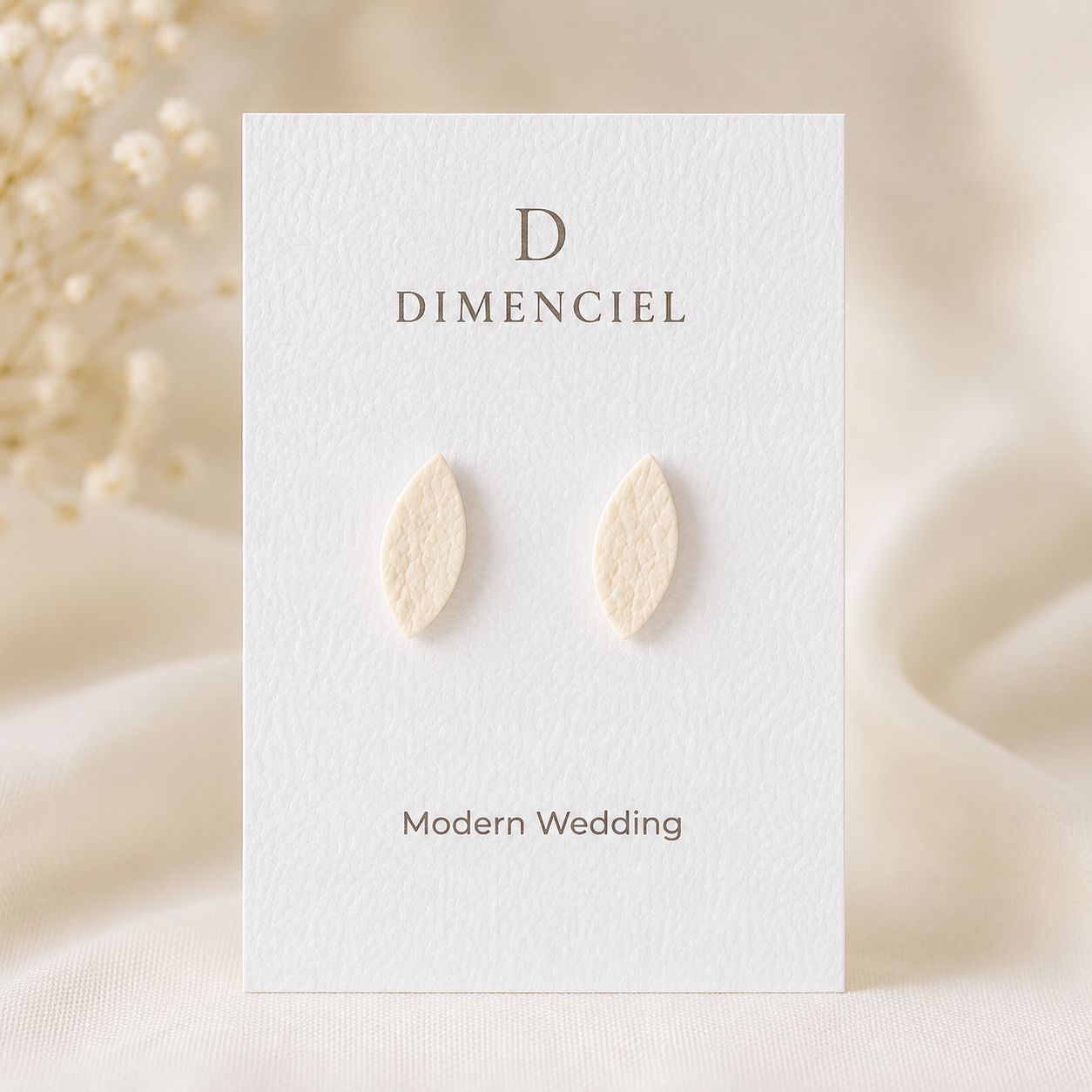 Modern Wedding Leaf Ear Studs Set