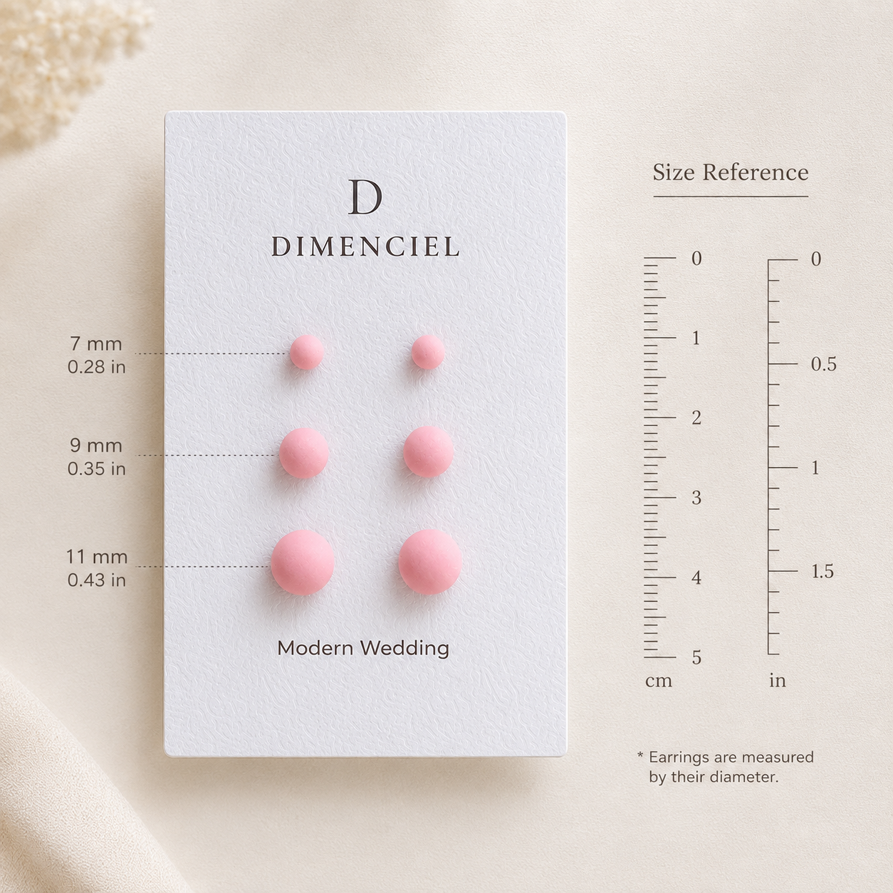 The Micro Dome Trio in Modern Wedding | Half Sphere Ear Studs Set