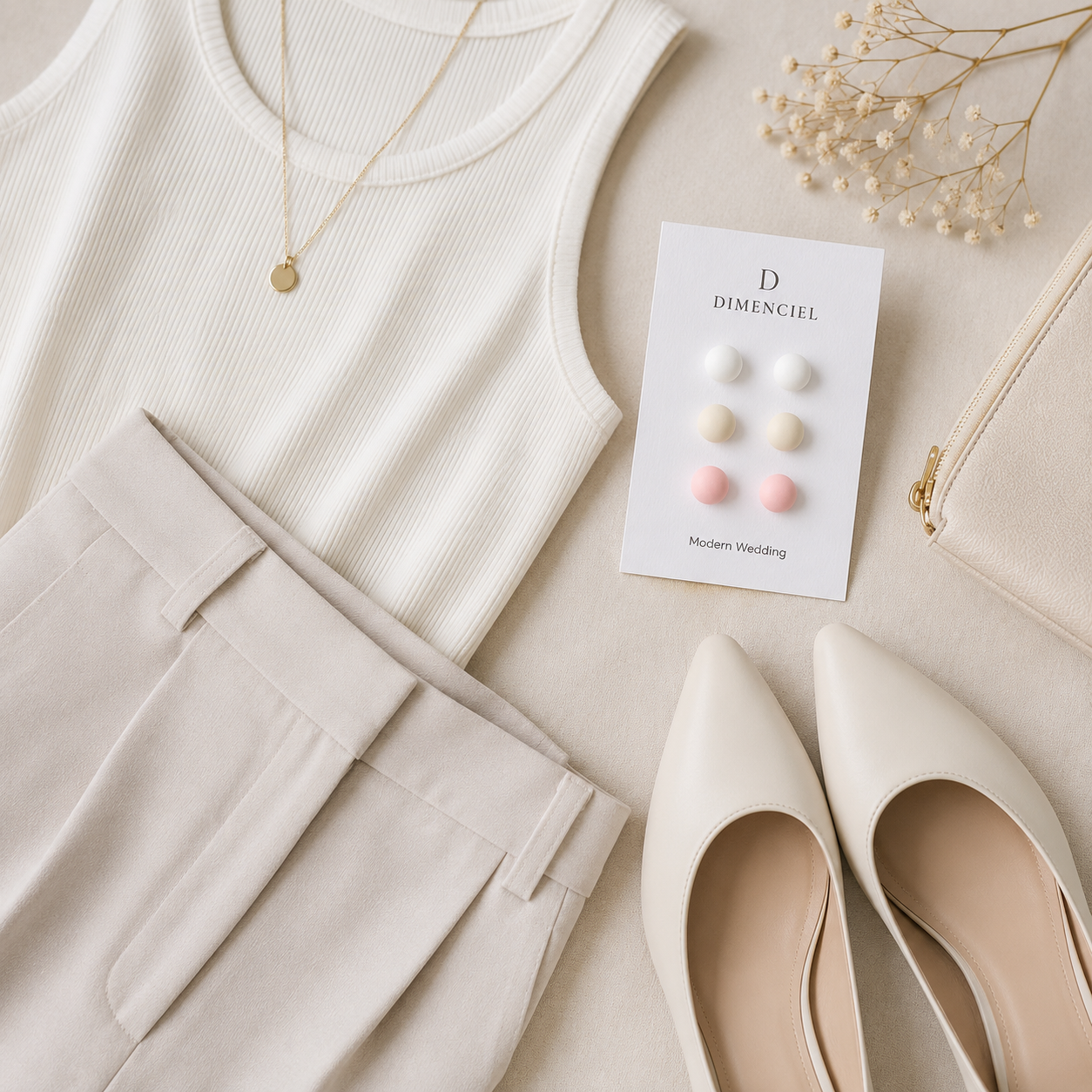 The Micro Dome Trio in Modern Wedding | Half Sphere Ear Studs Set