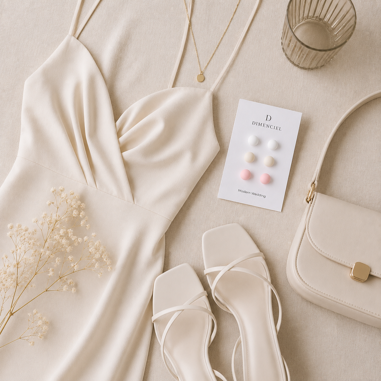 The Micro Dome Trio in Modern Wedding | Half Sphere Ear Studs Set
