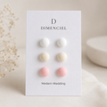 The Micro Dome Trio in Modern Wedding | Half Sphere Ear Studs Set
