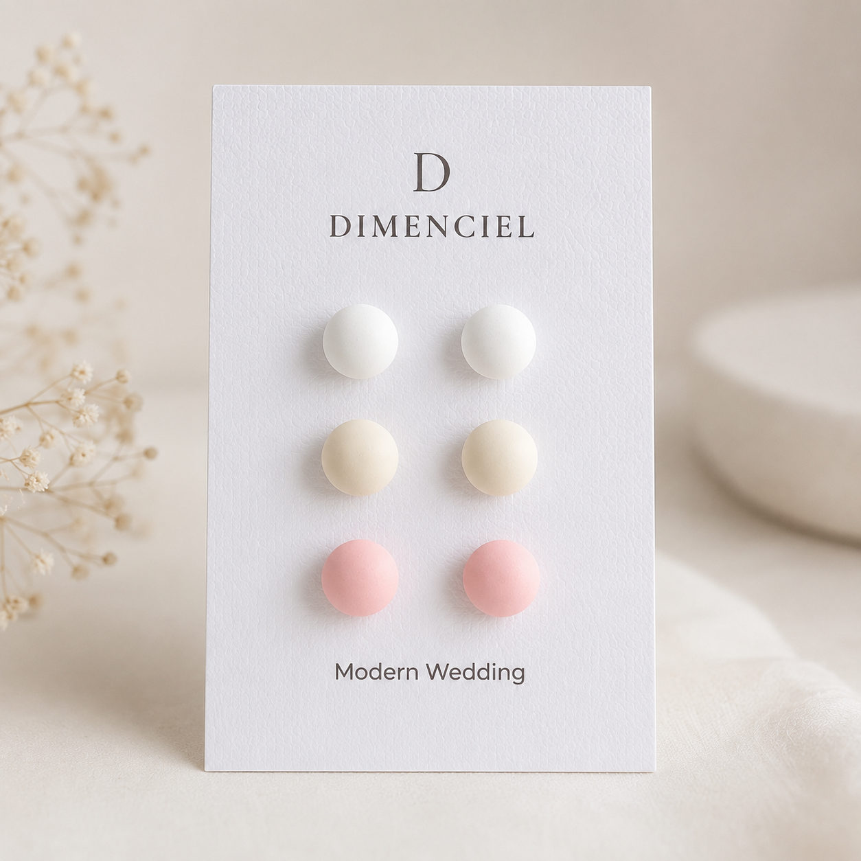 The Micro Dome Trio in Modern Wedding | Half Sphere Ear Studs Set