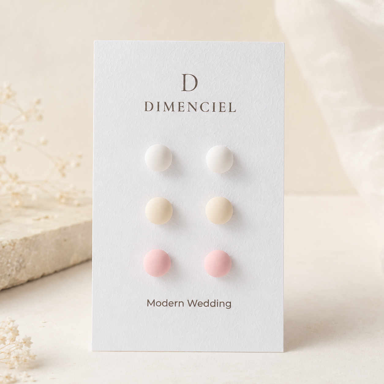 The Micro Dome Trio in Modern Wedding | Half Sphere Ear Studs Set
