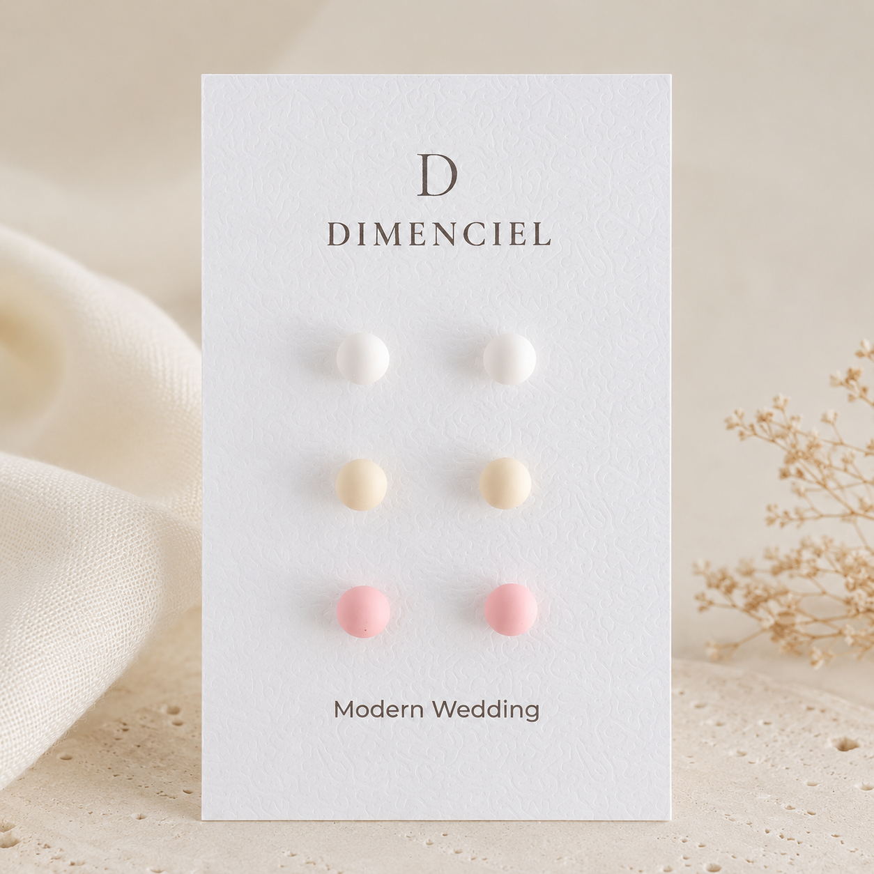 The Micro Dome Trio in Modern Wedding | Half Sphere Ear Studs Set