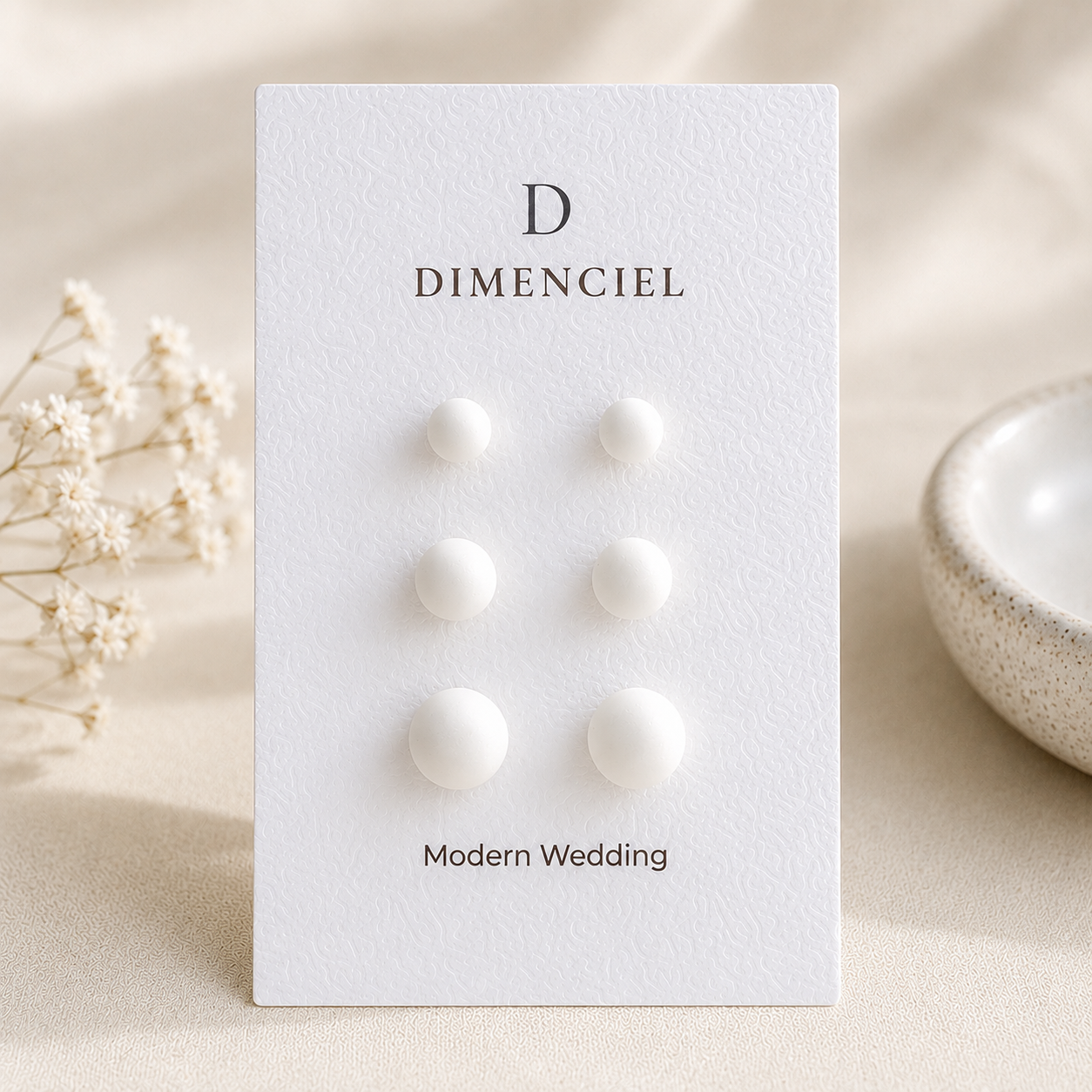 The Micro Dome Trio in Modern Wedding | Half Sphere Ear Studs Set