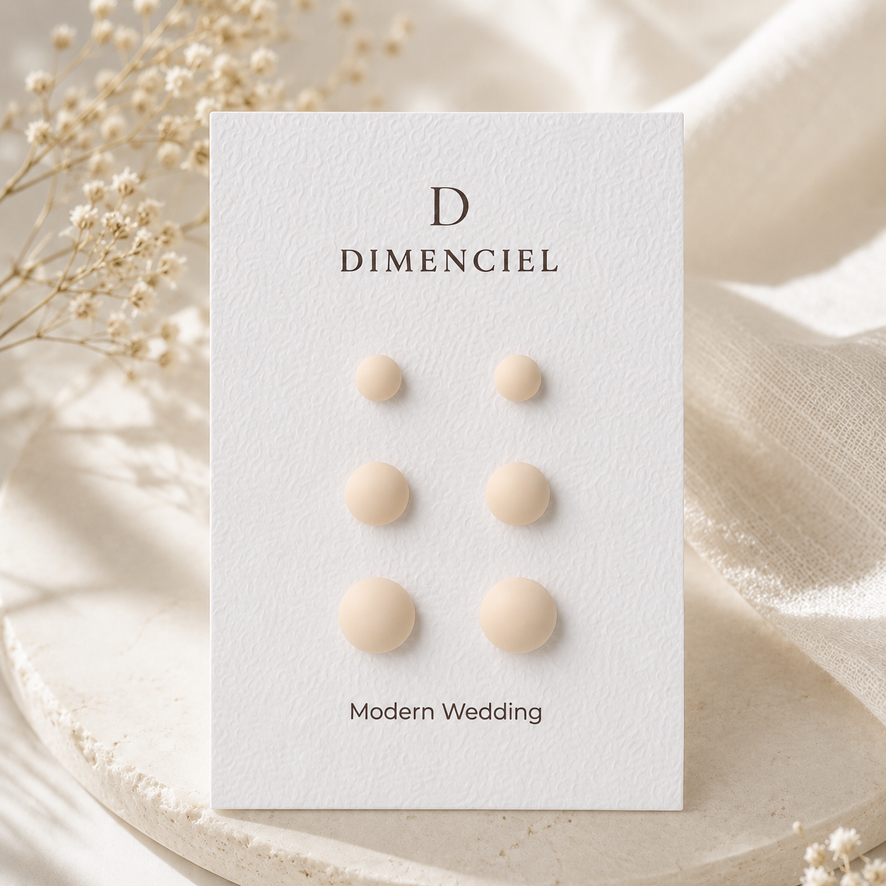 The Micro Dome Trio in Modern Wedding | Half Sphere Ear Studs Set