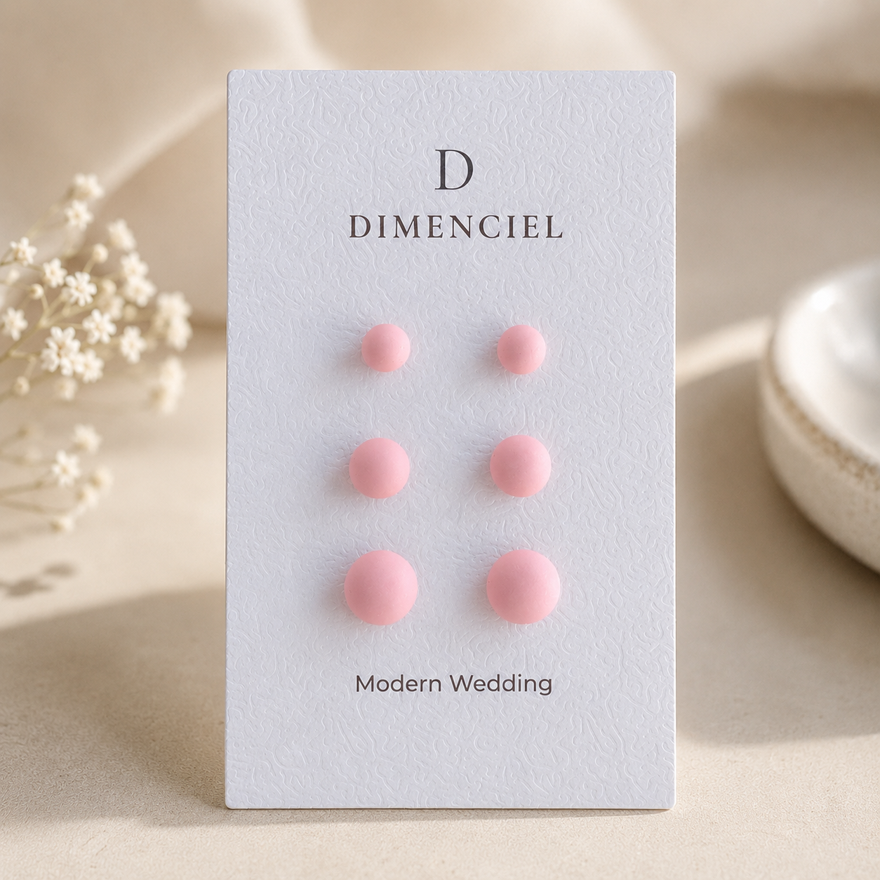 The Micro Dome Trio in Modern Wedding | Half Sphere Ear Studs Set