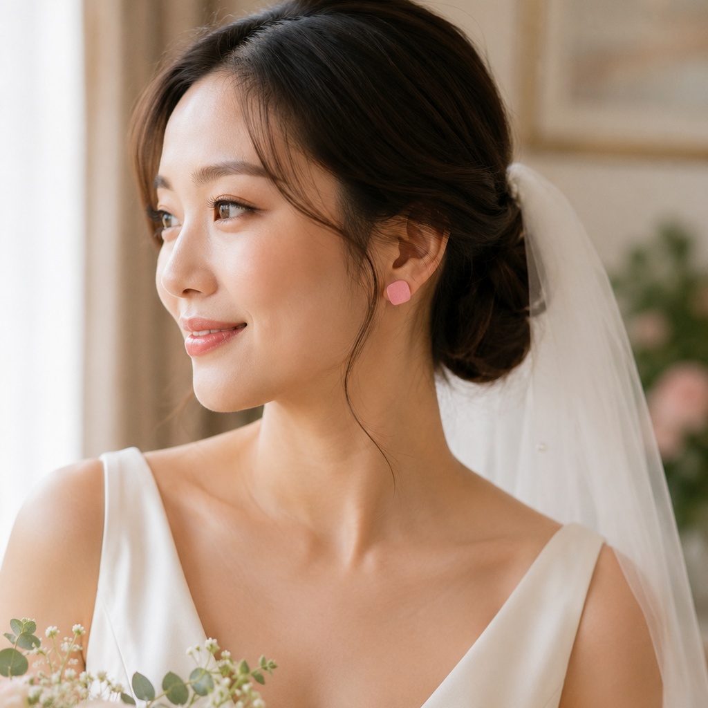 Modern Wedding Square Ear Studs Set