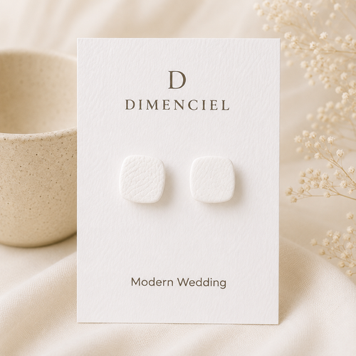 Modern Wedding Square Ear Studs Set