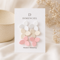 Modern Wedding 3 Petal Flower Ear Studs Set