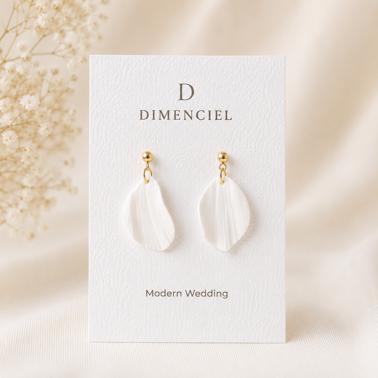Modern Wedding Petal Drop Earrings