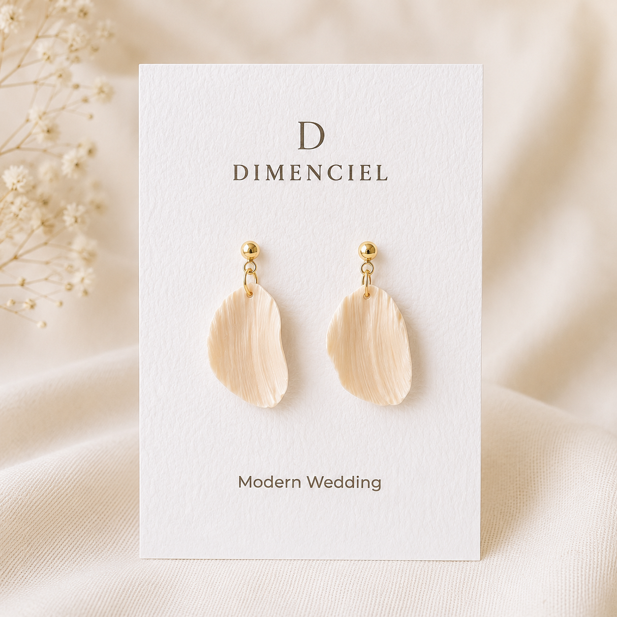 Modern Wedding Petal Drop Earrings