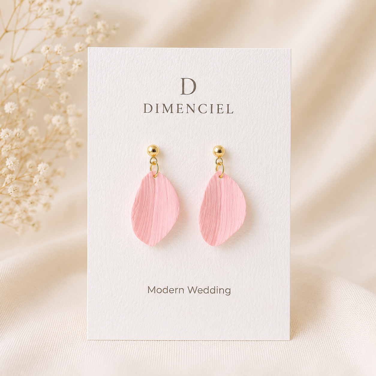 Modern Wedding Petal Drop Earrings