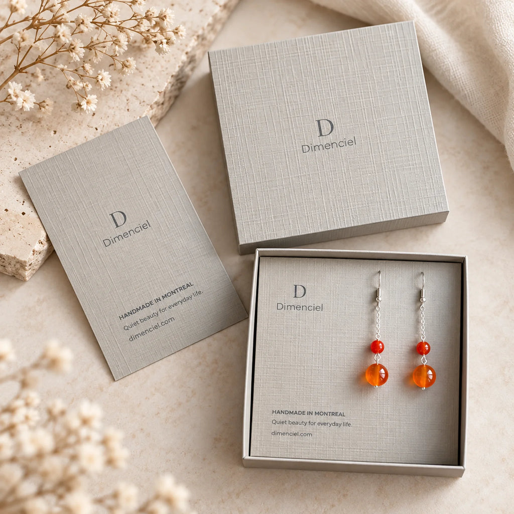 The Sunset Dangle | Red Round Stone Dangle Earrings