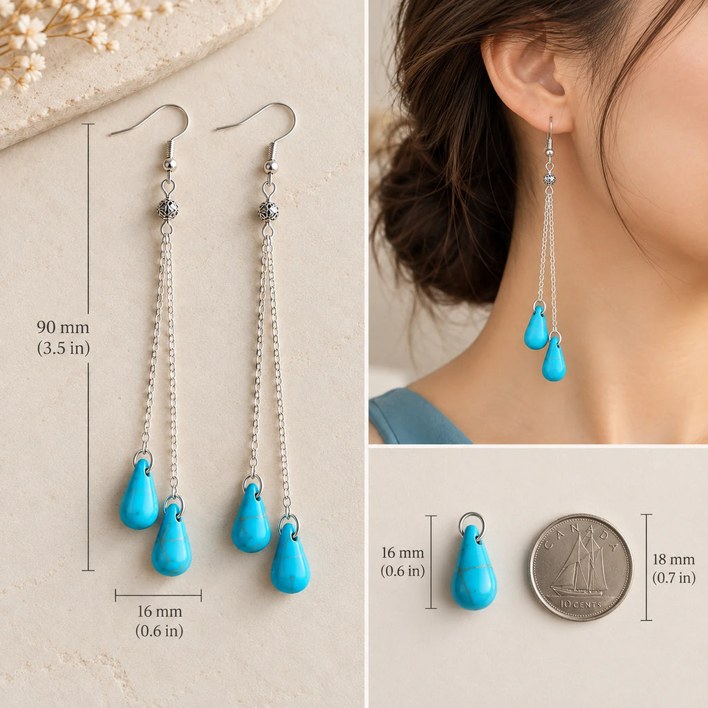 The Turquoise Dangle | Turquoise Teardrop Dangle Earrings