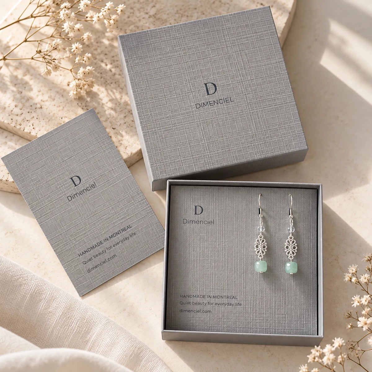 The Dangle Moon | Natural Stone Dangle Earrings
