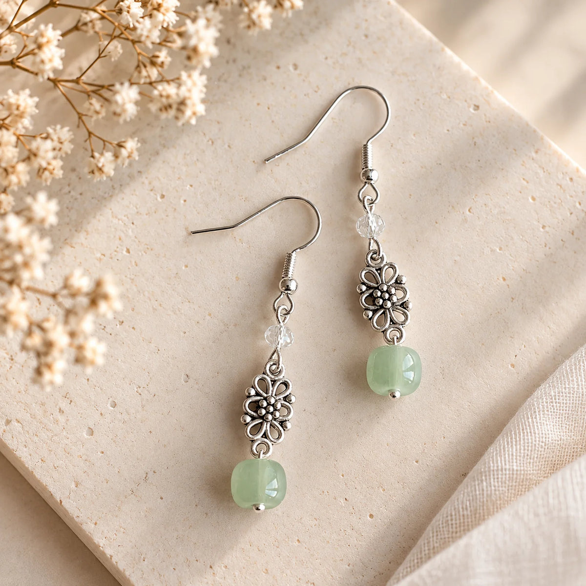 The Dangle Moon | Natural Stone Dangle Earrings