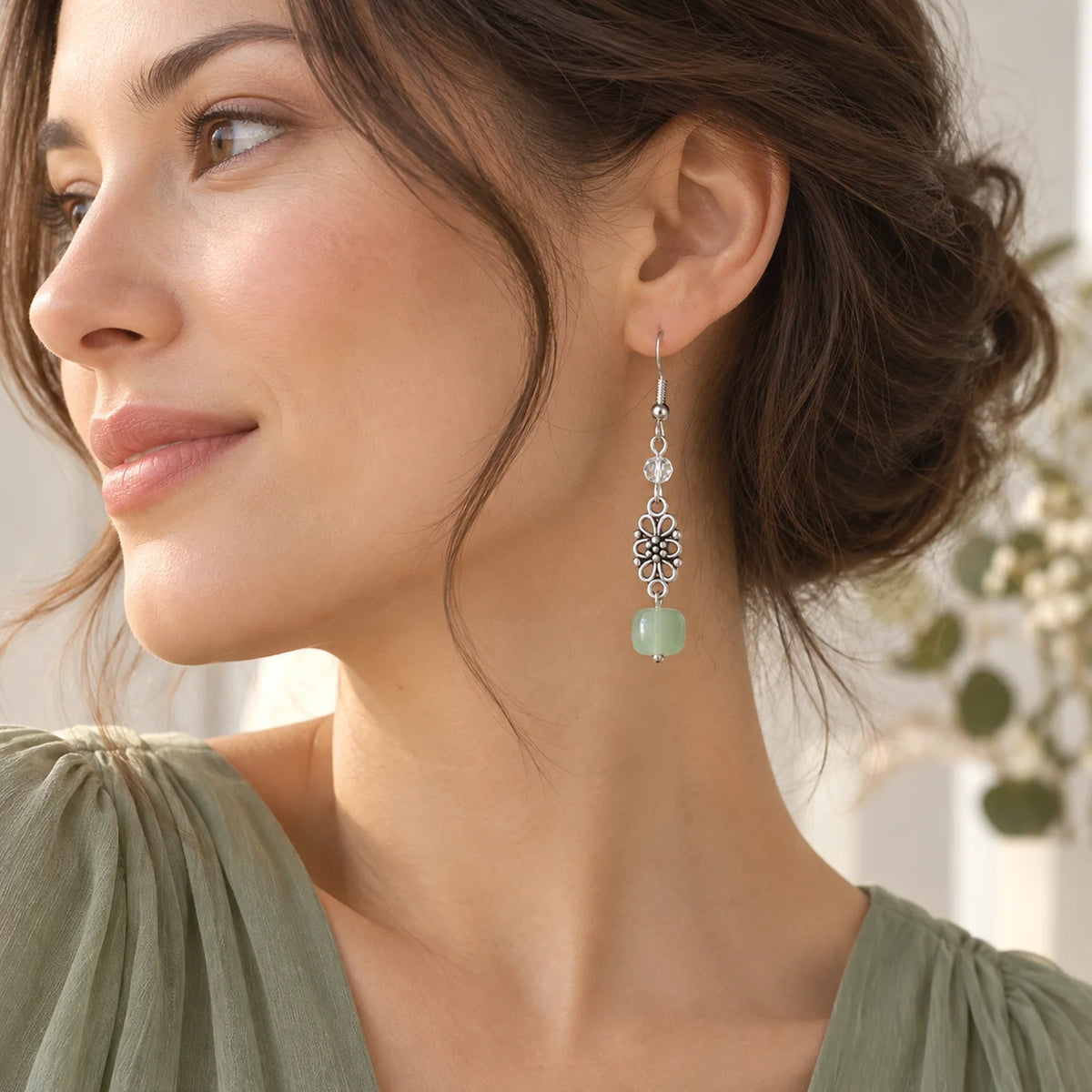 The Dangle Moon | Natural Stone Dangle Earrings