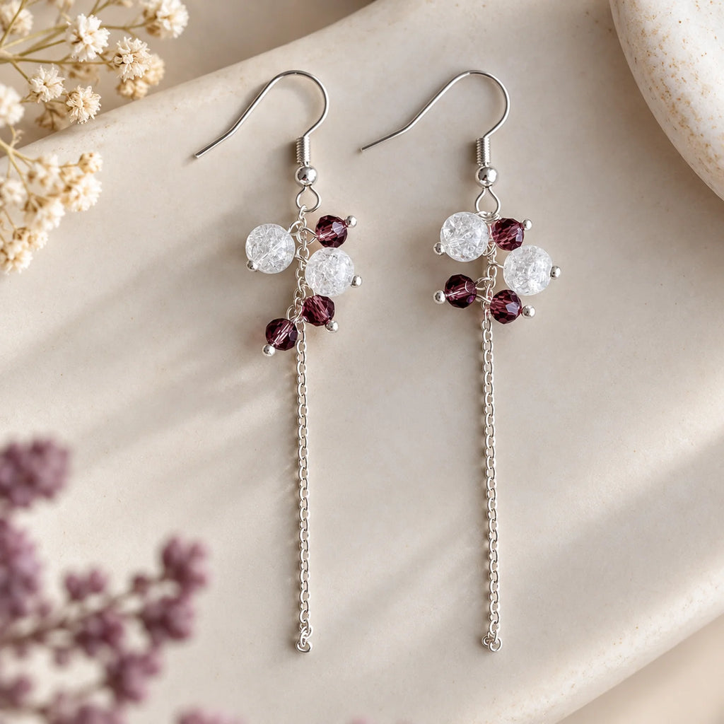 The Crystal Dangle | White Cracked Crystal Dangle Earrings