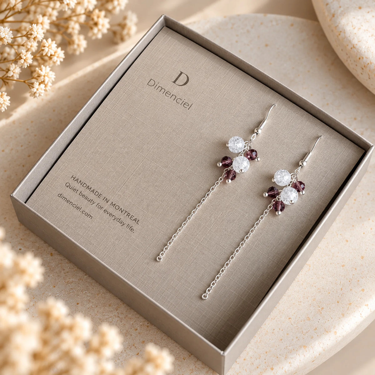 The Crystal Dangle | White Cracked Crystal Dangle Earrings