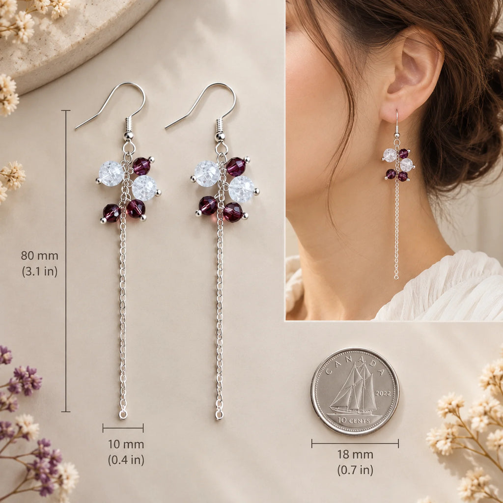 The Crystal Dangle | White Cracked Crystal Dangle Earrings