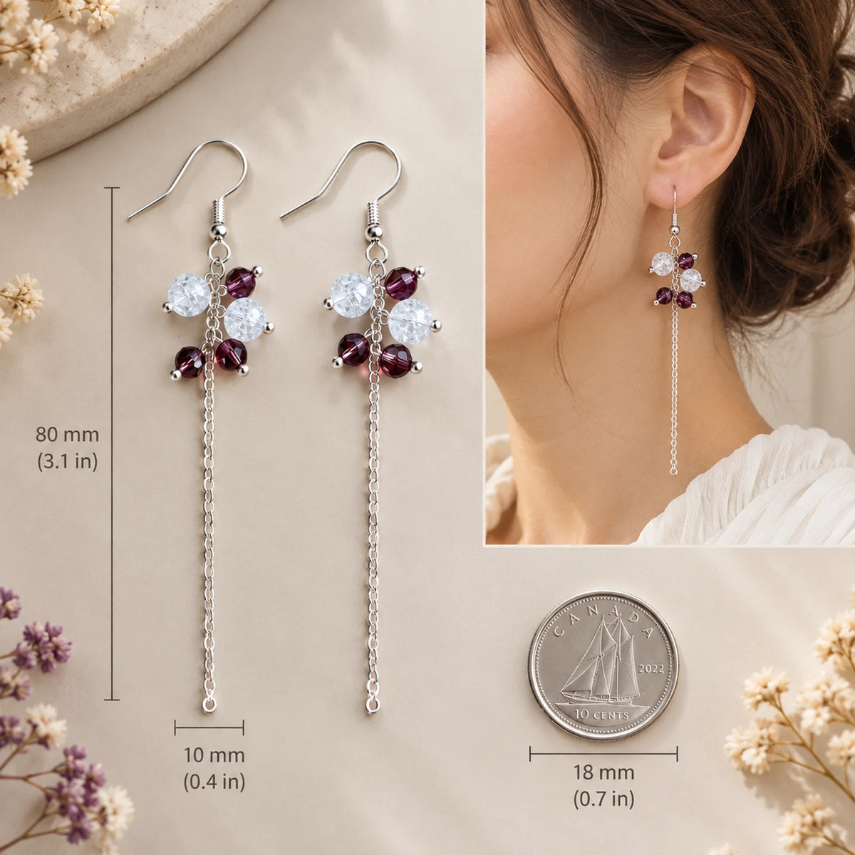 The Crystal Dangle | White Cracked Crystal Dangle Earrings