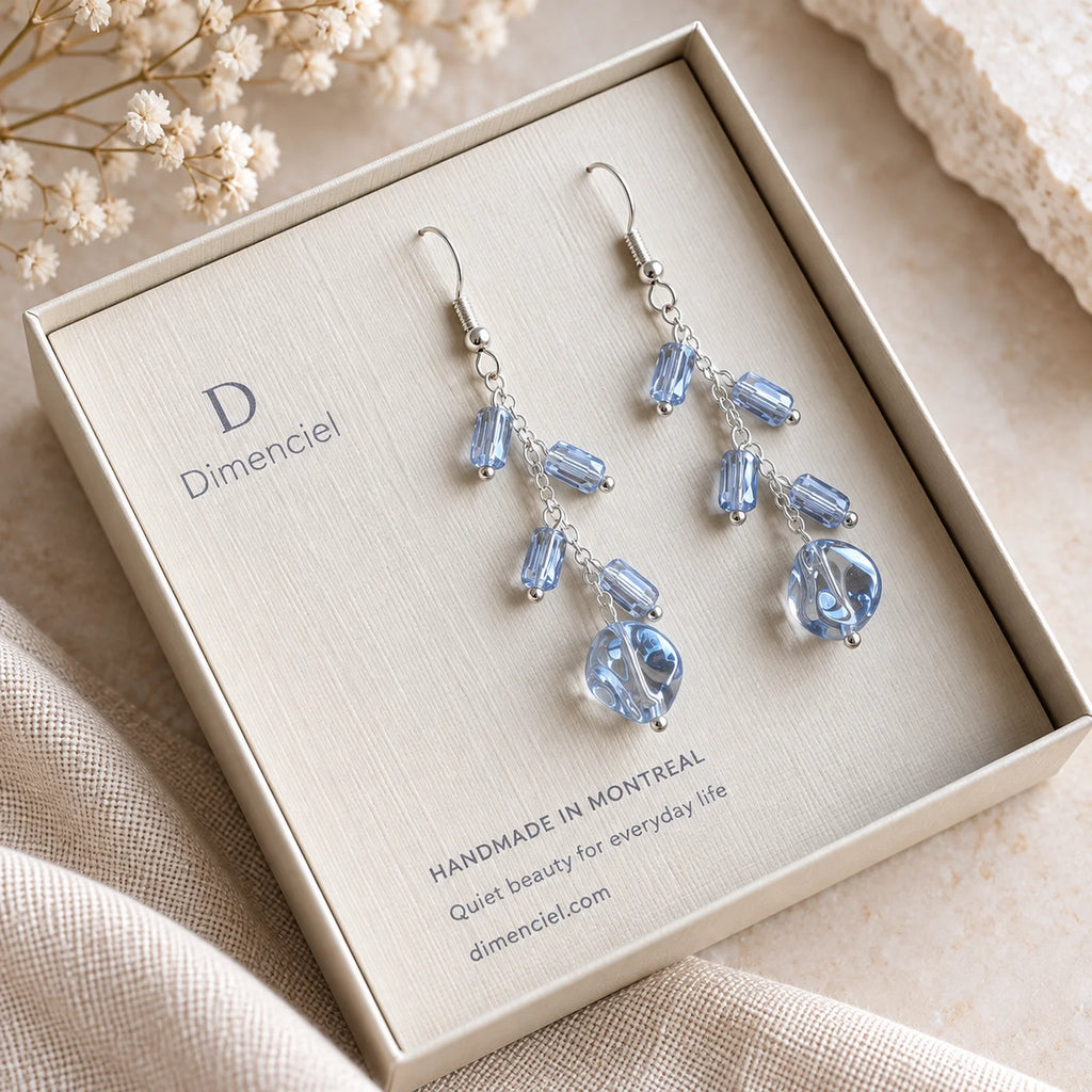 The Ice Dangle | Blue Transparent Dangle Earrings