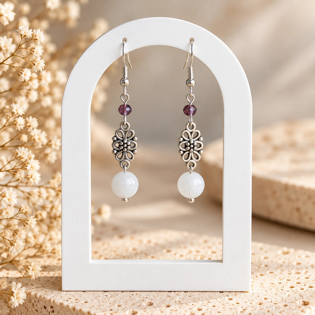 The Dangle Moon | Natural Stone Dangle Earrings