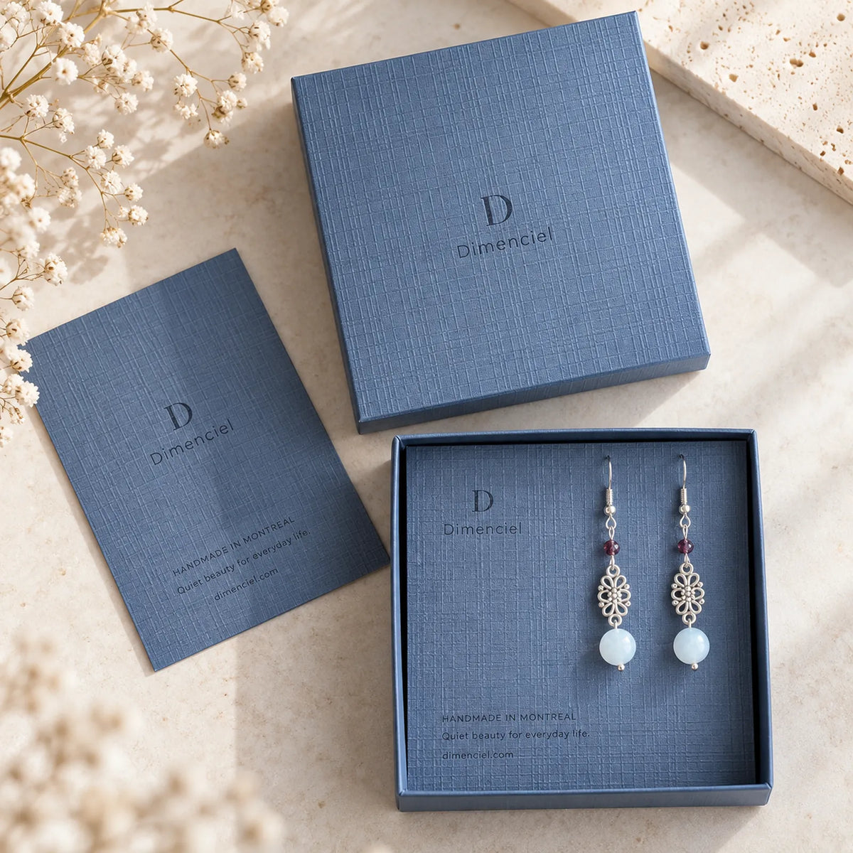 The Dangle Moon | Natural Stone Dangle Earrings