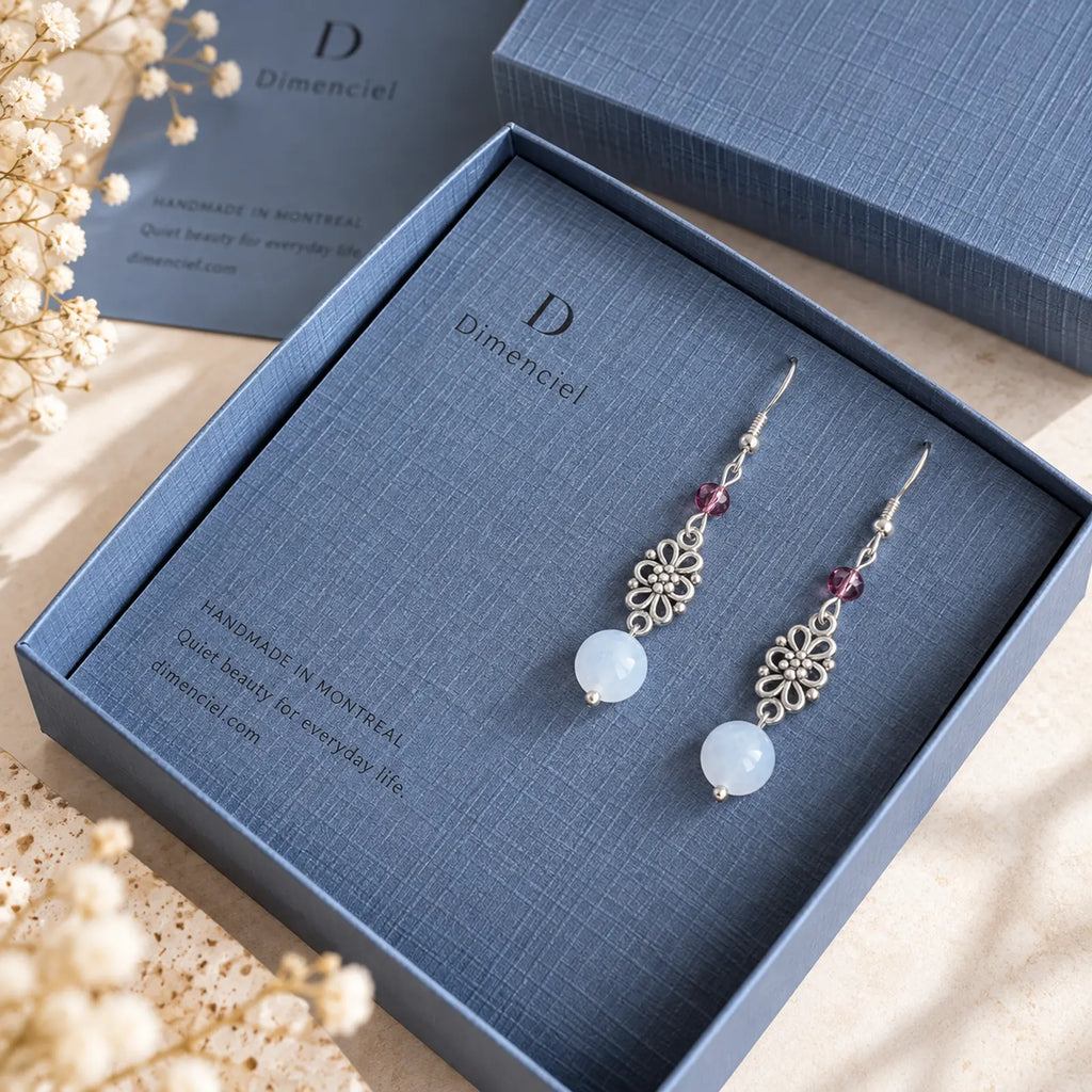 The Dangle Moon | Natural Stone Dangle Earrings