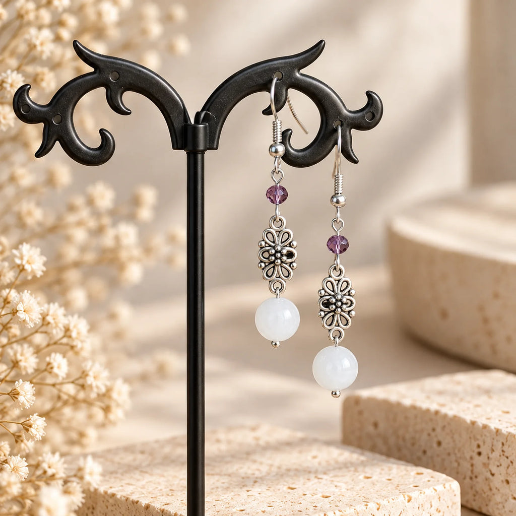 The Dangle Moon | Natural Stone Dangle Earrings