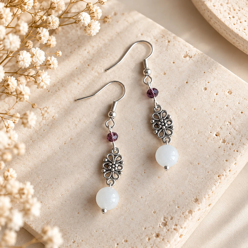 The Dangle Moon | Natural Stone Dangle Earrings