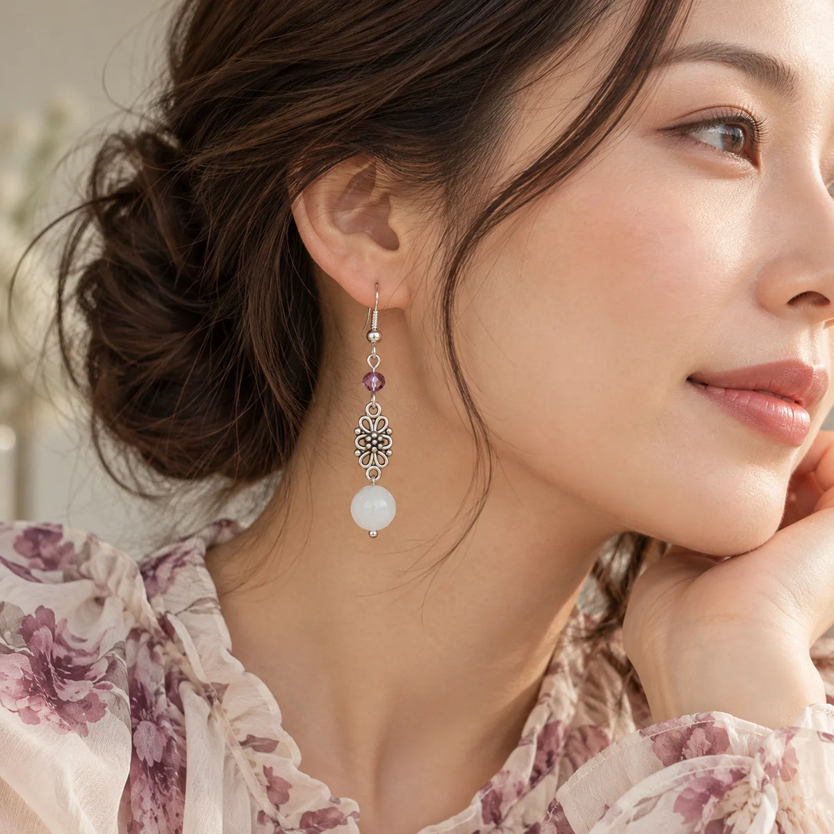 The Dangle Moon | Natural Stone Dangle Earrings