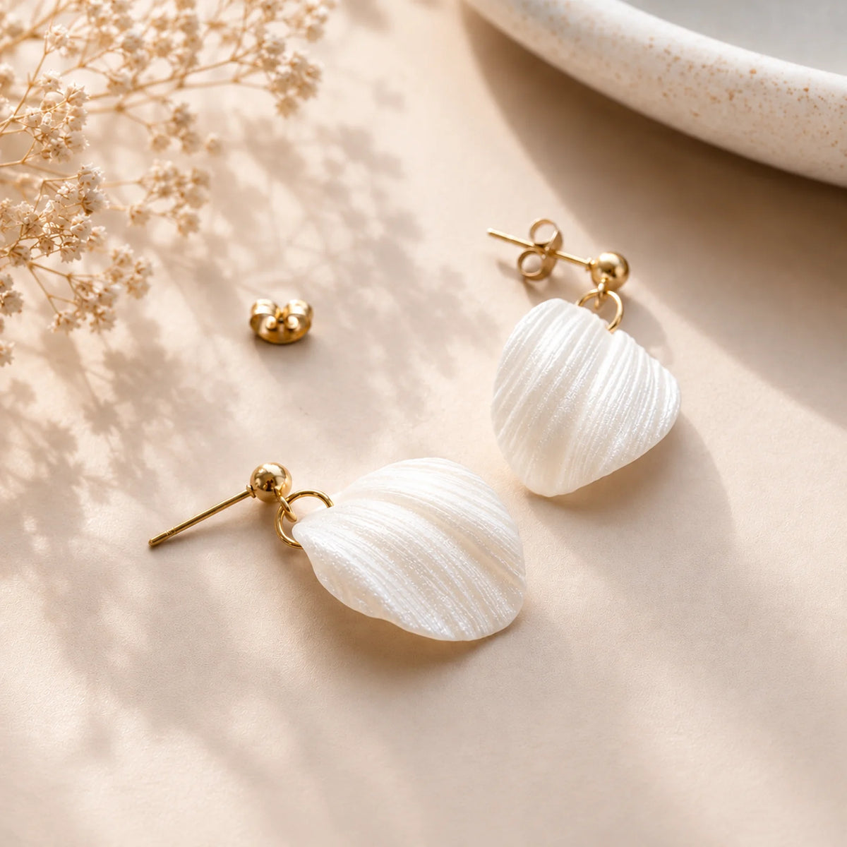The Callista Drop | Minimalist Floral Petal Drop Earrings