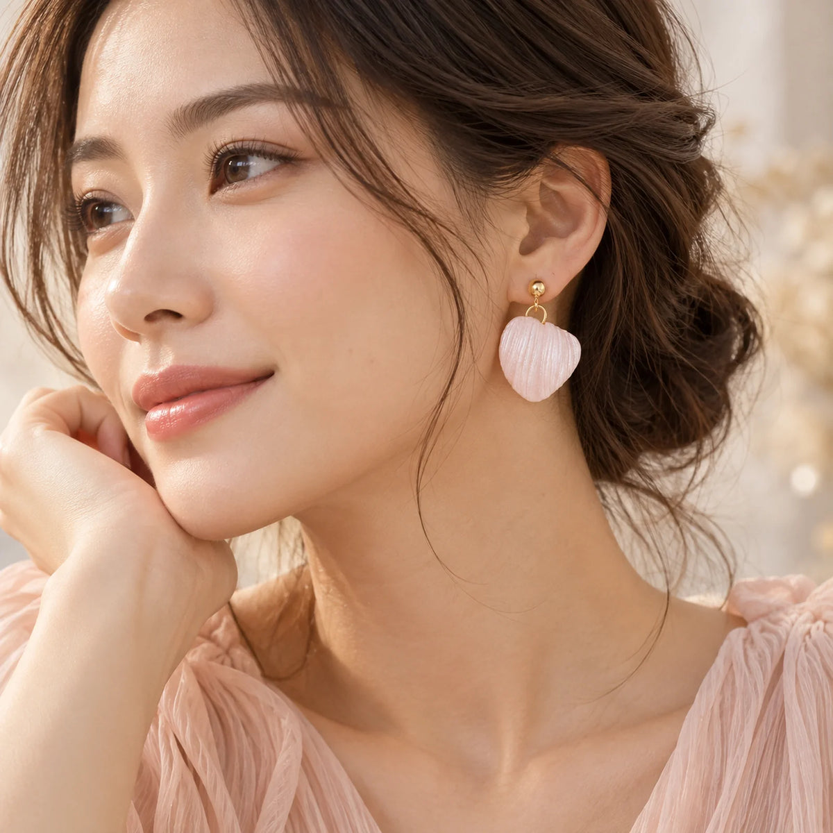 The Callista Drop | Minimalist Floral Petal Drop Earrings