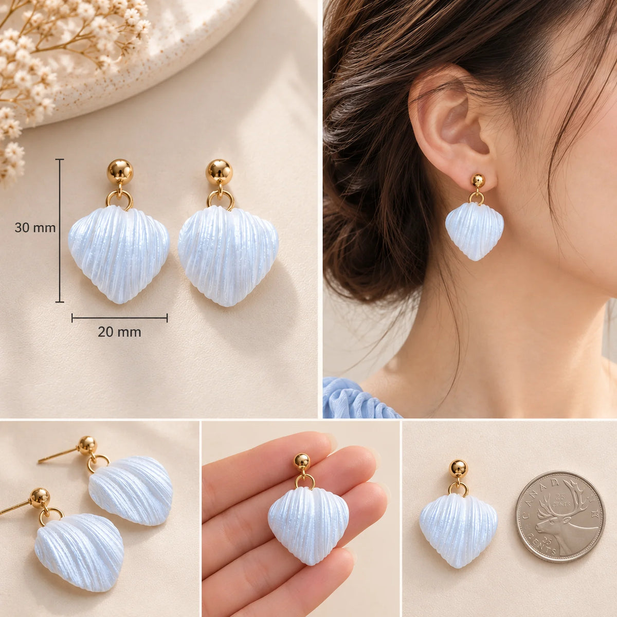 The Callista Drop | Minimalist Floral Petal Drop Earrings