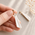The Pyramid Drop | Minimalist Geometric Drop Earrings