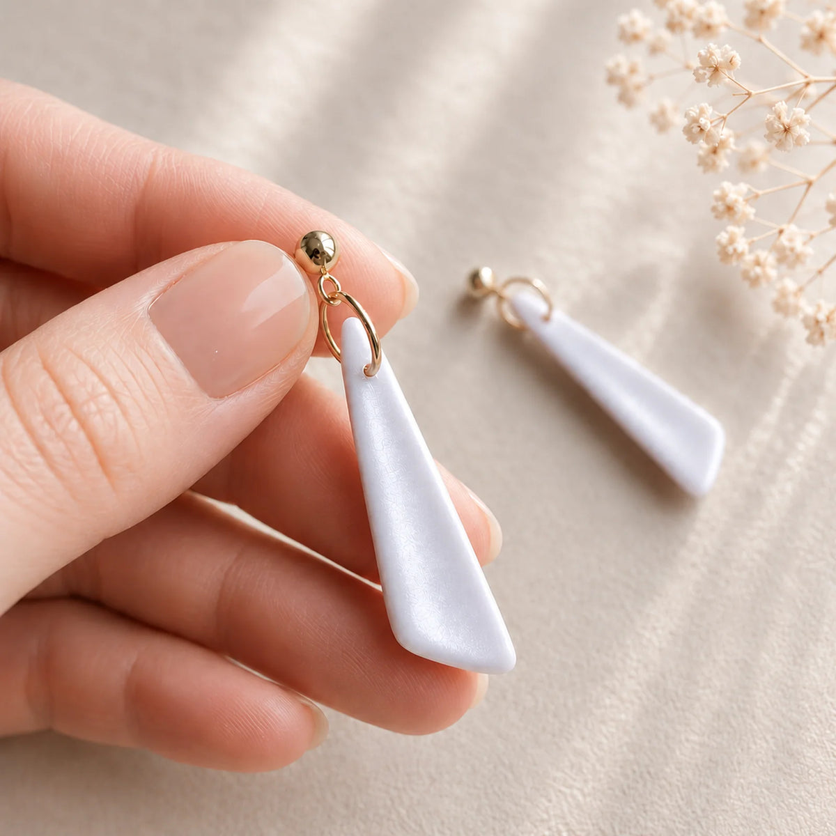 The Pyramid Drop | Minimalist Geometric Drop Earrings