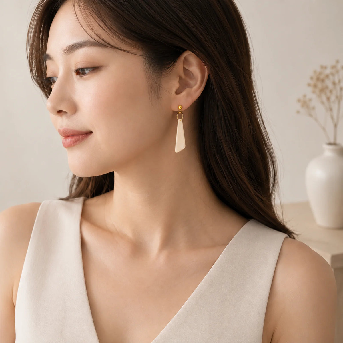 The Pyramid Drop | Minimalist Geometric Drop Earrings