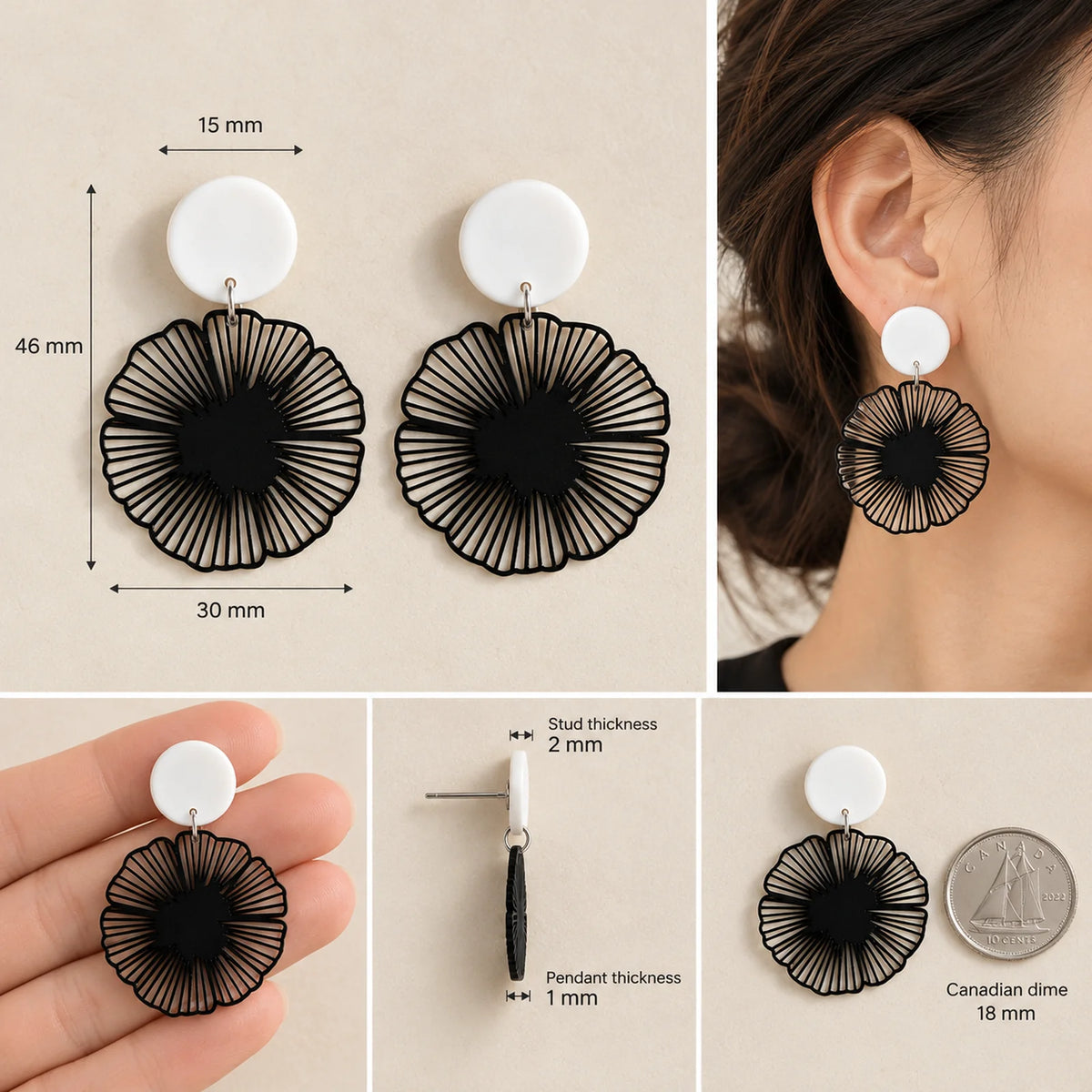 The Blossom Drop | Geometric Flower Drop Earrings