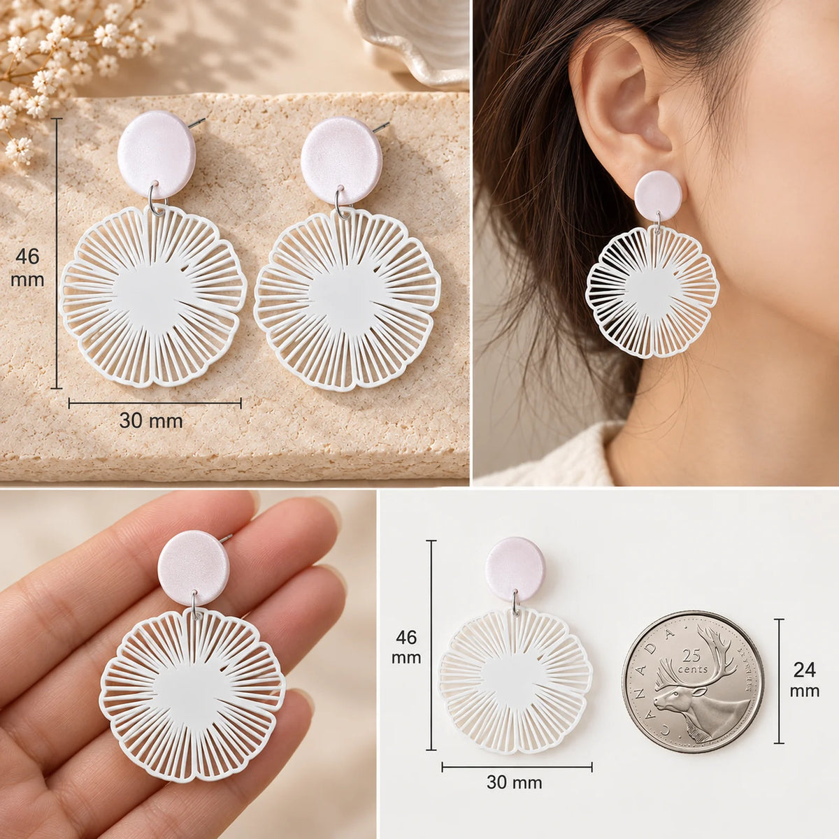 The Blossom Drop | Geometric Flower Drop Earrings